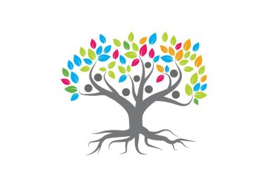 Aile ağacı logo vektör