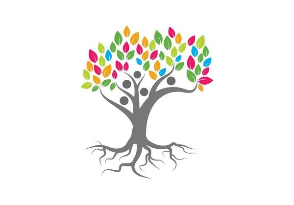 Drzewo genealogiczne wektor logo — Wektor stockowy