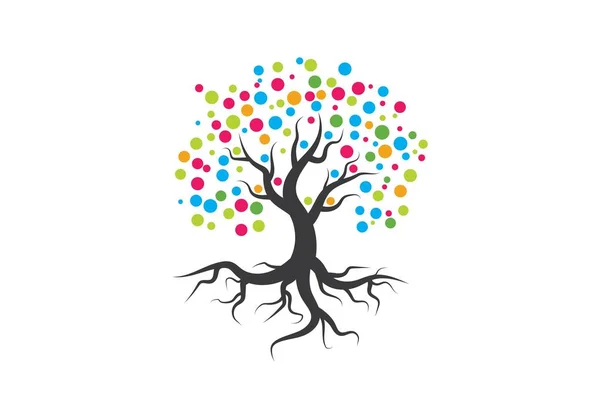 Arbre généalogique symbole icône logo design — Image vectorielle