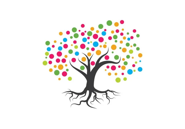 Árvore de família símbolo ícone logotipo design — Vetor de Stock