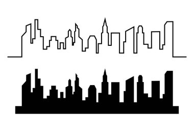 Şehir siluet vektör şablonu