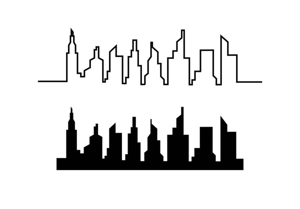 Silueta Ciudad Vector Plantilla — Archivo Imágenes Vectoriales