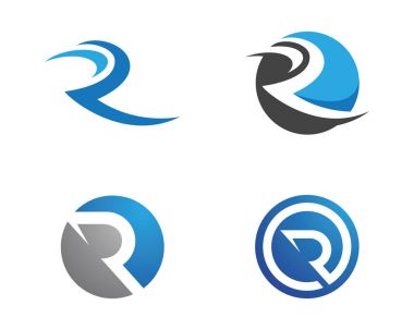 R harfi logo şablonu