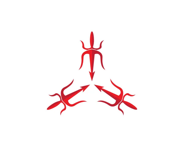 Drietand logo template vector — Stockvector