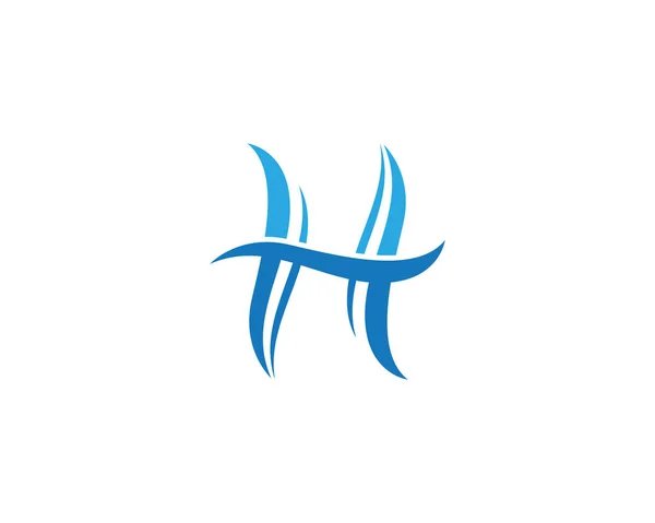 H dopis vodní vlny Logo šablona vektor — Stockový vektor