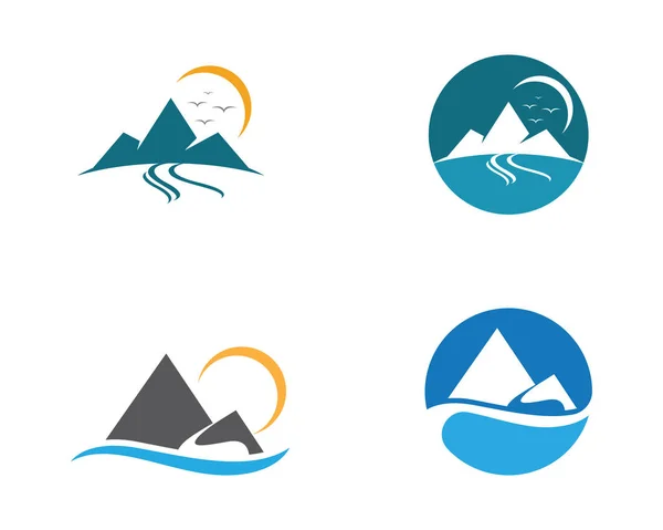 Icono de montaña Logo Plantilla Vector — Vector de stock