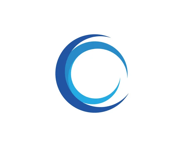 C Carta onda de água Logo Template — Vetor de Stock
