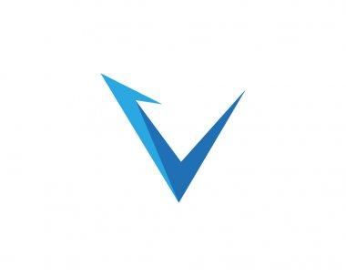 V harfi Logo şablonu vektör