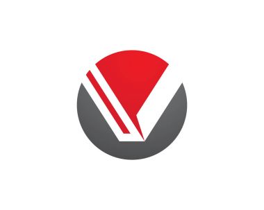 V harfi Logo şablonu vektör