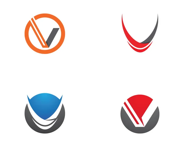 V harfi Logo şablonu vektör — Stok Vektör
