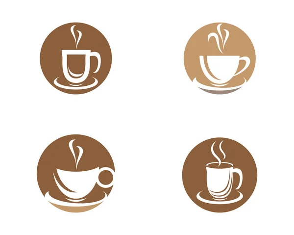 Modelo de logotipo copo de café — Vetor de Stock