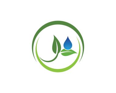 Yeşil ağaç yaprağı ekolojisi logoları