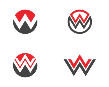 W mektup Logo şablonu vektör
