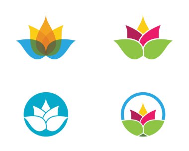 Güzellik vektör lotus çiçekleri logo tasarım