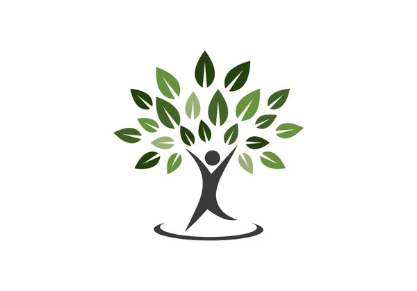 Дизайн логотипа иконки семейного дерева — стоковый вектор
