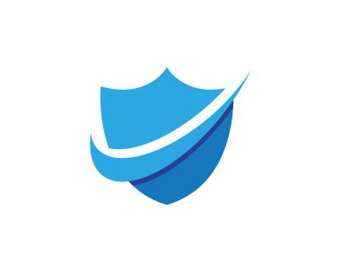 Kalkan sembolü logo şablonu vektör çizimi