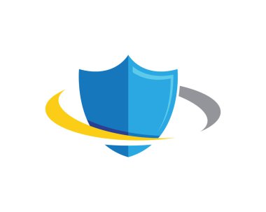 Kalkan sembolü logo şablonu vektör çizimi