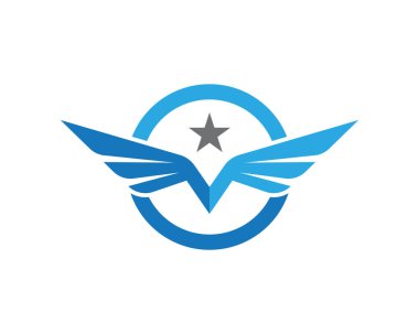 Kanat Falcon Logo şablonu vektör