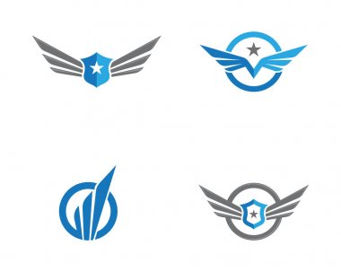 Kanat Falcon Logo şablonu vektör