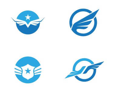 Kanat Falcon Logo şablonu vektör