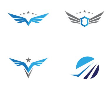 Kanat Falcon Logo şablonu vektör