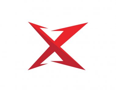 X harfi Logo şablonu vektör