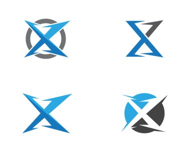 X harfi Logo şablonu vektör