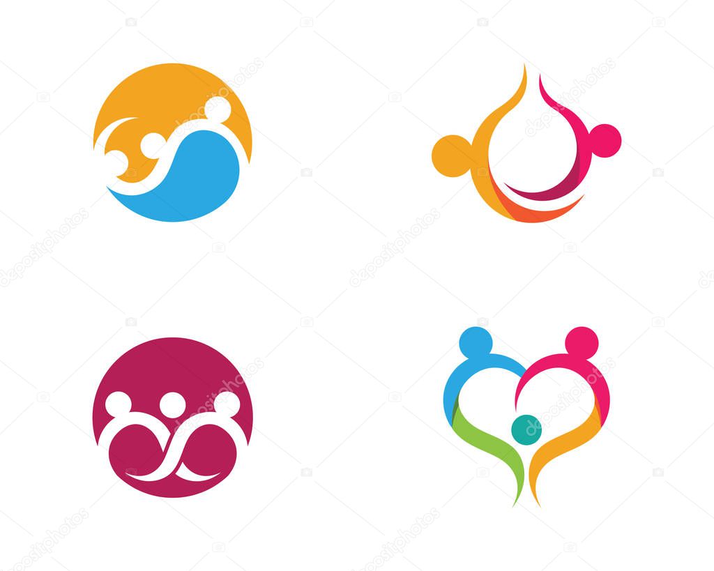 Adoption and Community care Logo template vector icon