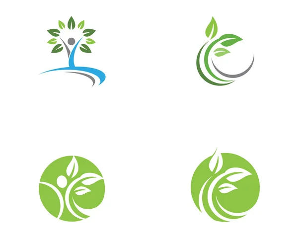 Naturaleza de la ecología de la hoja Logo Template — Archivo Imágenes Vectoriales