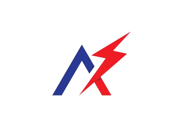 Un modèle de logo de la foudre lettre — Image vectorielle