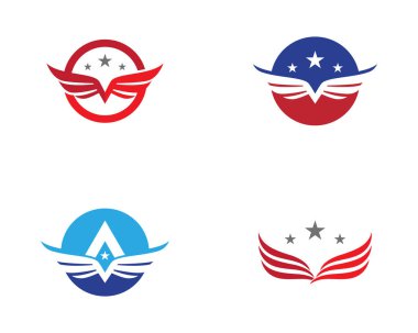 Şahin kanat Logo şablonu