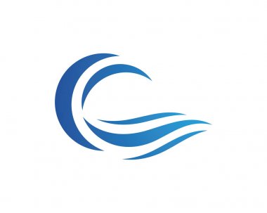 Su dalgası logo şablonu