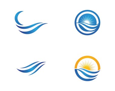 Su dalgası logo şablonu