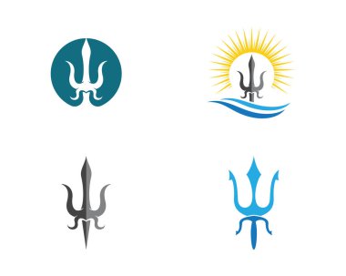 Trident Logo Şablon vektör simgesi