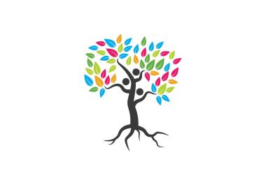 Aile ağacı sembol simge logo tasarımı