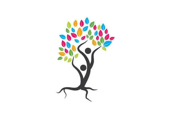 Family tree symbol icon logo design — Stock Vector
