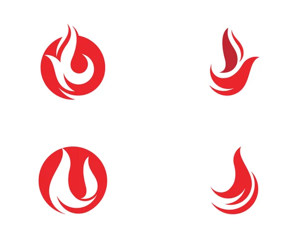 Fuego llama logotipo plantilla — Vector de stock