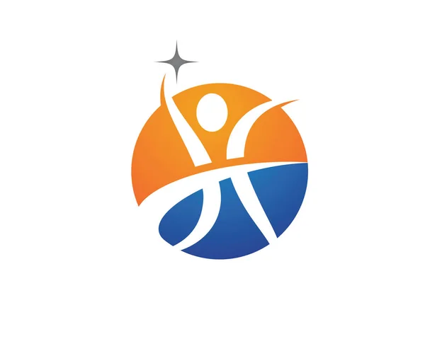 Segno del logo del carattere umano — Vettoriale Stock