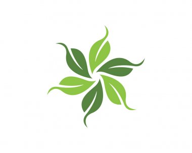 Yaprak ekoloji doğa Logo şablonu