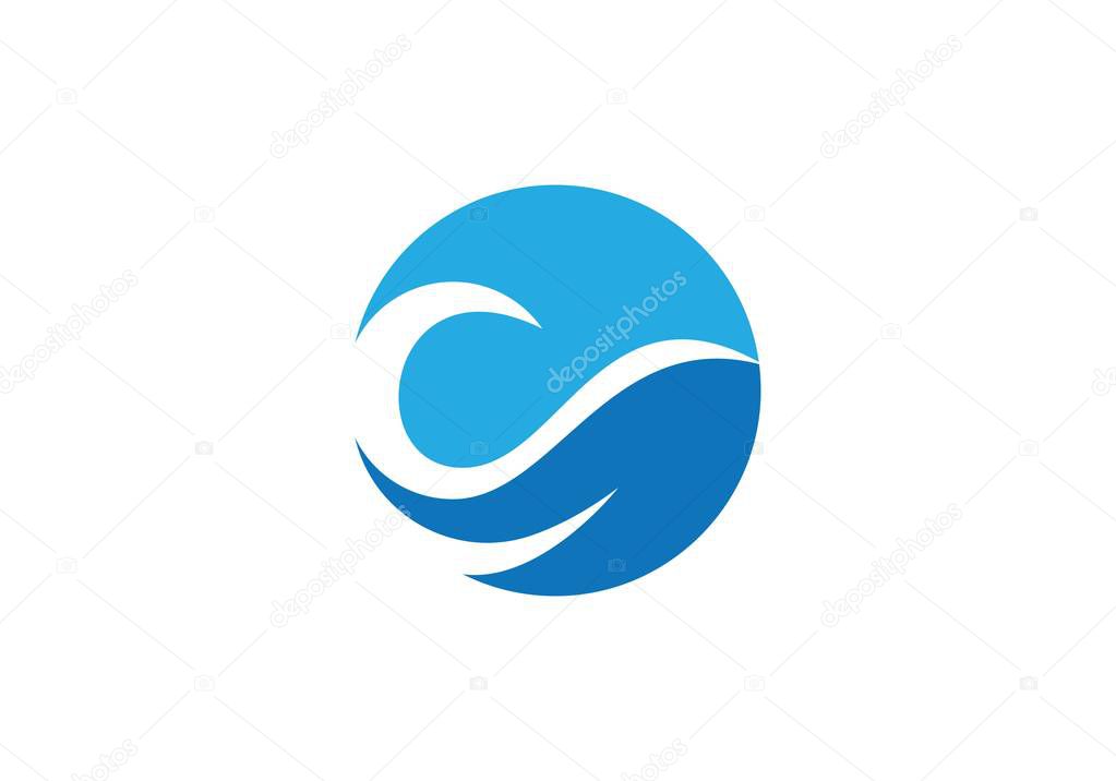 Water Wave symbol and icon Logo Template vector
