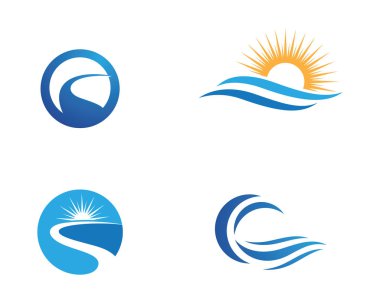 Su dalgası Logo şablonu vektör