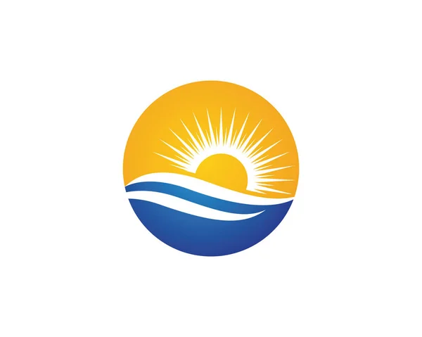 水波浪 Logo 模板矢量 — 图库矢量图片