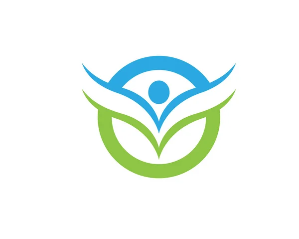 Caráter humano logotipo sinal — Vetor de Stock