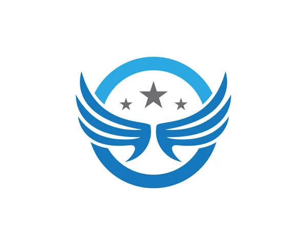 Plantilla de logotipo de halcón de ala — Vector de stock