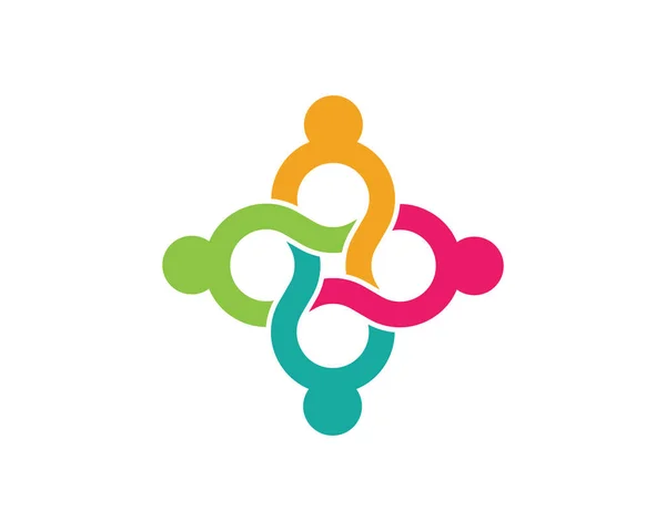 Εικονίδιο διάνυσμα προτύπου λογότυπου κοινοτικής φροντίδας — Διανυσματικό Αρχείο
