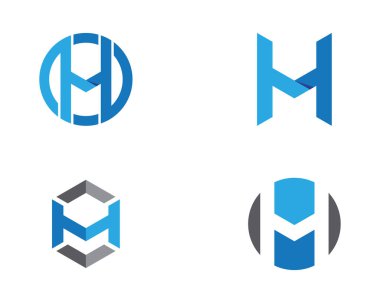 H harfi Logo tasarım şablonu