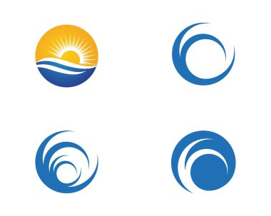 Su dalgası logo şablonu