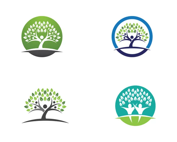 Aile ağacı sembol simge logo tasarımı — Stok Vektör