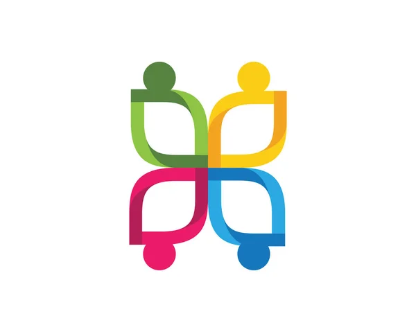 Εικονίδιο διάνυσμα προτύπου λογότυπου κοινοτικής φροντίδας — Διανυσματικό Αρχείο