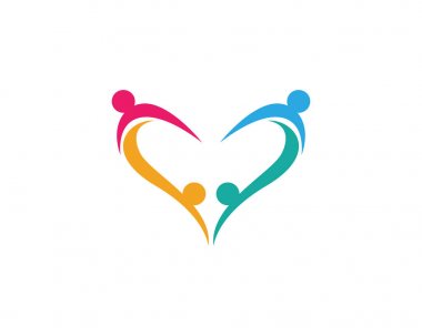 Evlat edinme ve topluluk bakım Logo şablonu